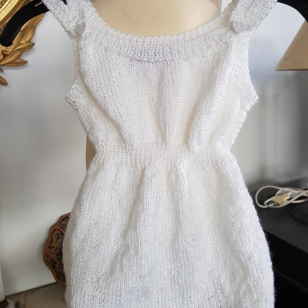 Robe Blanche Eté Fille 1-3 mois