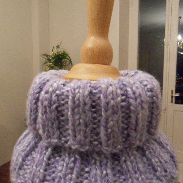 Snood Mauve et Blanc  Fille 2 ans