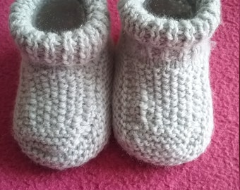 Chaussons Gris pour Garçon ou fille de 0-1 mois