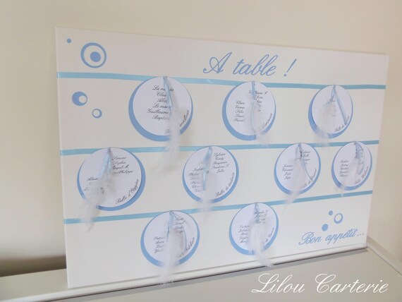 feathers and bubbles theme wedding table plan etsy