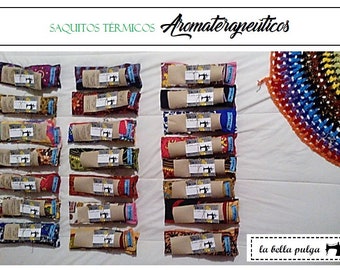Aromatherapy Thermal bags. Based on flowers and herbs. With grains and seeds organic cultivation. To balance body & mind.