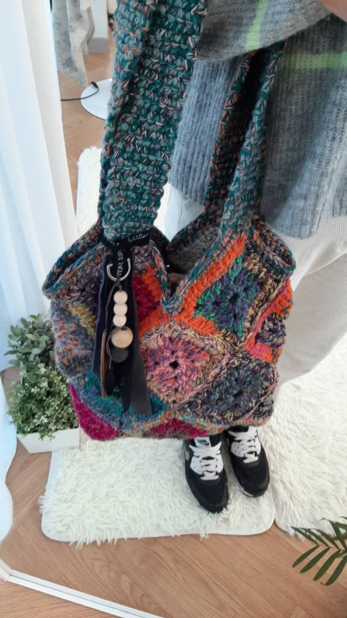 Knitting shoulder bagcrochet bagssquares knitting Etsy