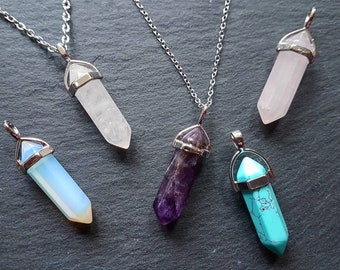 etsy gemstone necklace