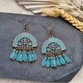 Bohemian earrings, copper earrings, chandelier earrings, statement earrings, mandala earrings, boho jewellery, dangle drop earrings, gift