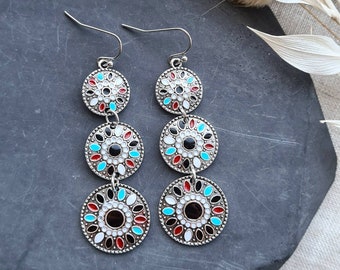 Lange mandala-oorbellen, etnische boho-festivalsieraden