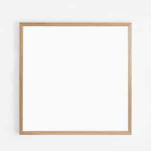 May include: A square, light-colored wooden picture frame with a white interior. The frame has a simple, clean design and is set against a white background. The frame is empty, ready for a print or artwork.