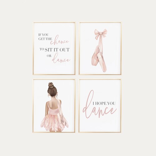 Ballet Artwork Ballerina Set of 4 Prints for Girl Little Etsy