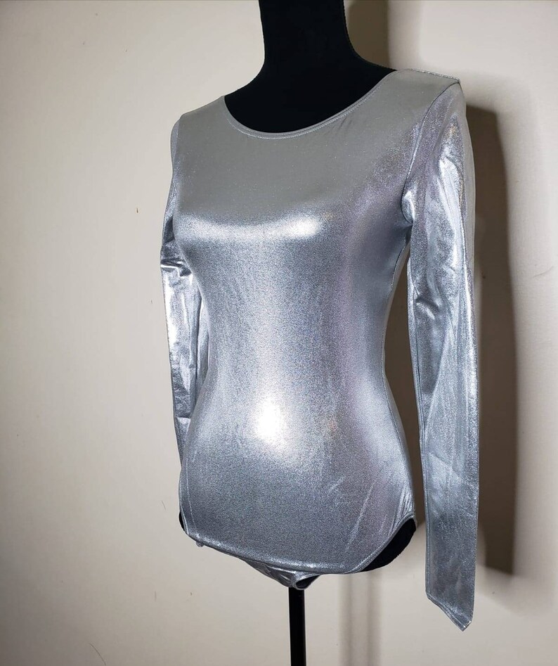 Metallic Leotard Dance Bodysuits Praise Long Sleeve Etsy