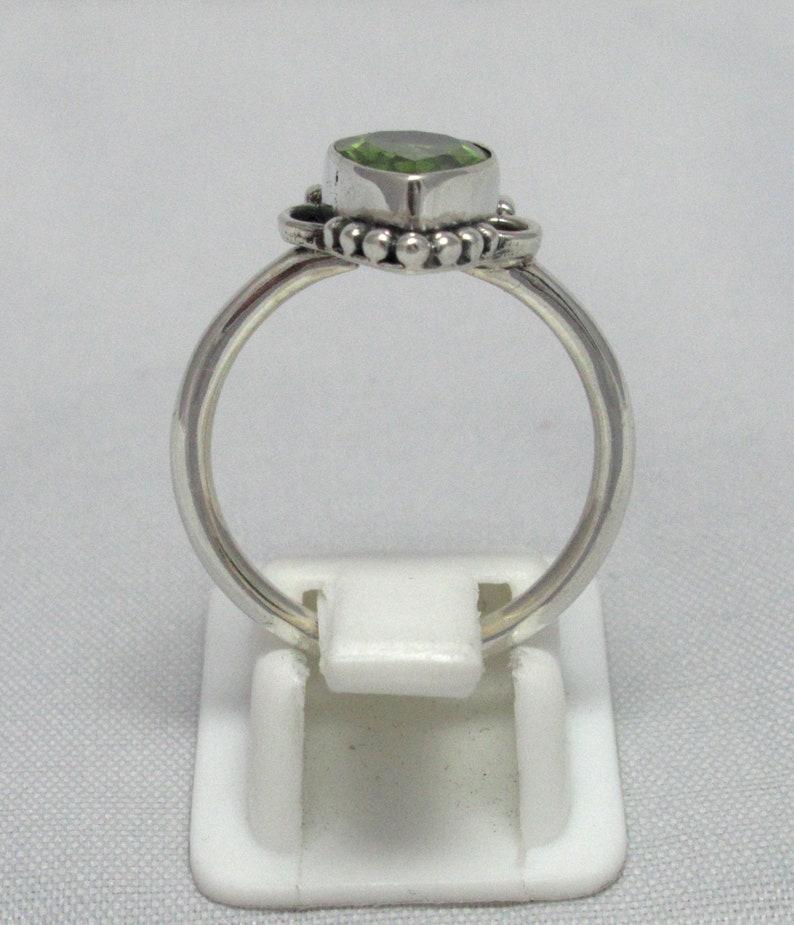 Peridot Pear Ring 92.5 solid sterling silver Gemstone Ring Natural Peridot Ring Size US 7 14 BR 78