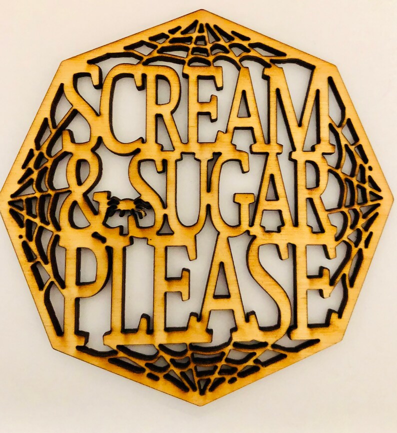 Halloween Coasters Set 1 Laser Cut Set of 4 Etsy