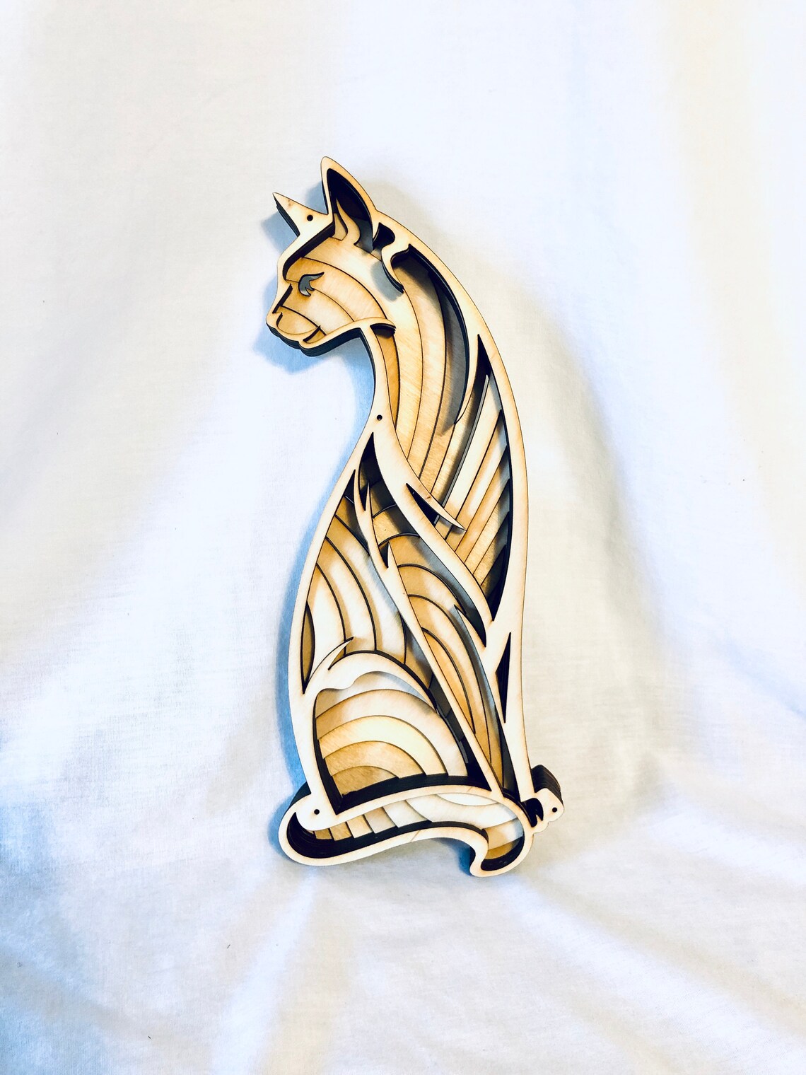 3D Laser Cut Cat Wall Art Etsy