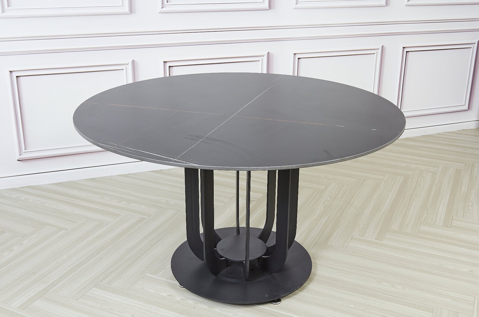 Luxury Round Sintered Stone Dining Table Rotating Dining Etsy