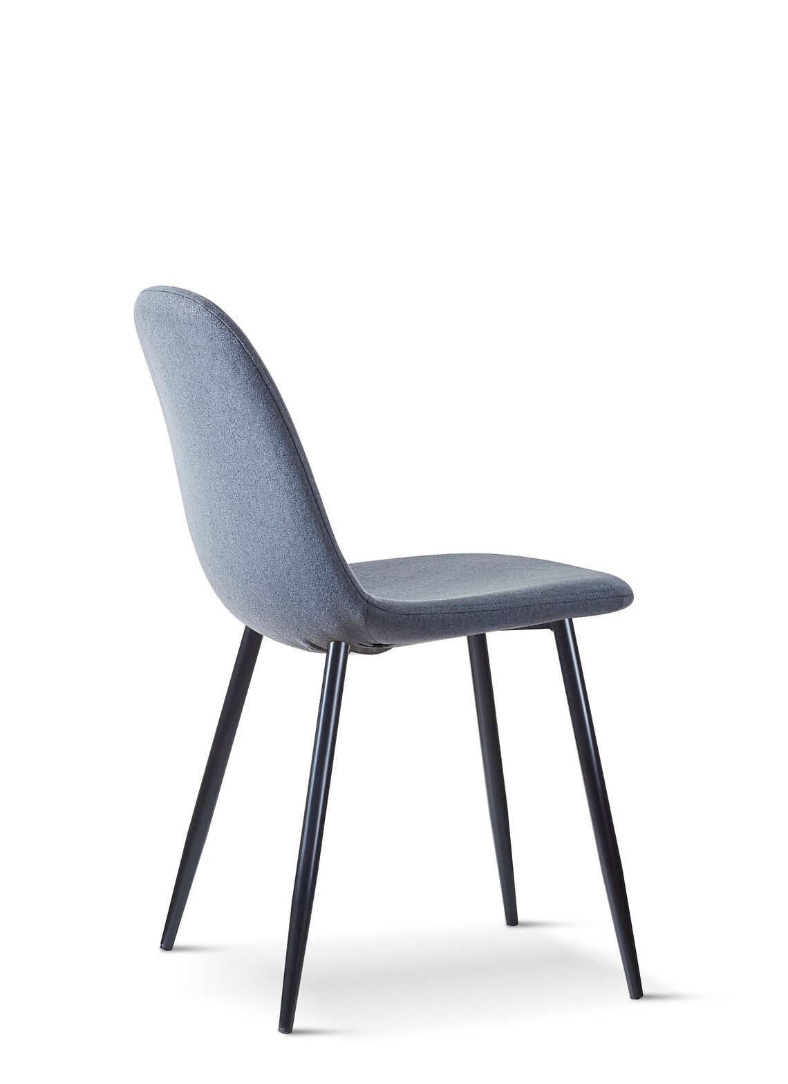 Set of 4 Modern Style Grey Dining Chairs With Black Metal Legs | Etsy UK