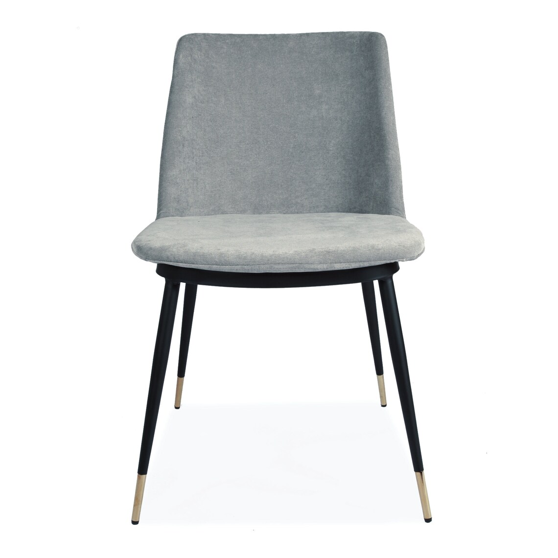 Set of 2 Grey Fabric Dining chairs with Black Metal Legs | Etsy