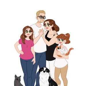 Portrait Personnalisé FAMILLE | Idée cadeau, Personalized Gift, Illustration, Dessin Personnalisé