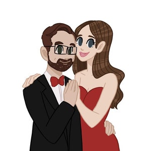 Portrait Personnalisé COUPLE ou SOLO | Custom portrait |  Idée cadeau Noël, Personalized Gift, Illustration, Dessin Personnalisé