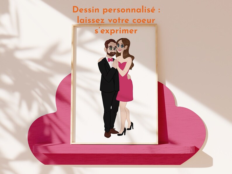 Portrait Personnalisé COUPLE ou SOLO Custom portrait Idée cadeau Noël, Personalized Gift, Illustration, Dessin Personnalisé image 2