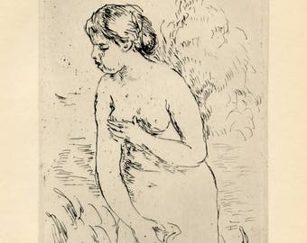 Pierre-Auguste Renoir &quot;Baigneuse Debout, a mi-jambes&quot; original etching