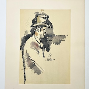 Paul Cezanne pochoir "Joueur de carte"