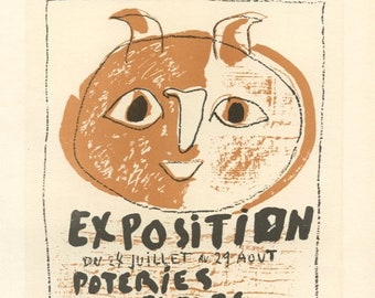 Pablo Picasso lithograph poster &quot;Exposition Poteries, Fleurs, Parfums&quot;