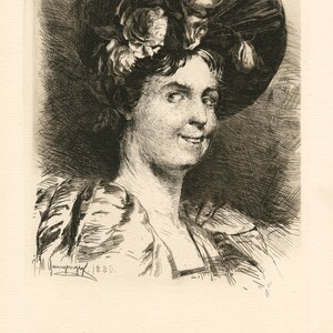 Ignaz Marcel Gaugengigl original etching &quot;Mischief&quot;