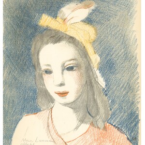 Marie Laurencin lithograph &quot;Portrait de jeune femme&quot;