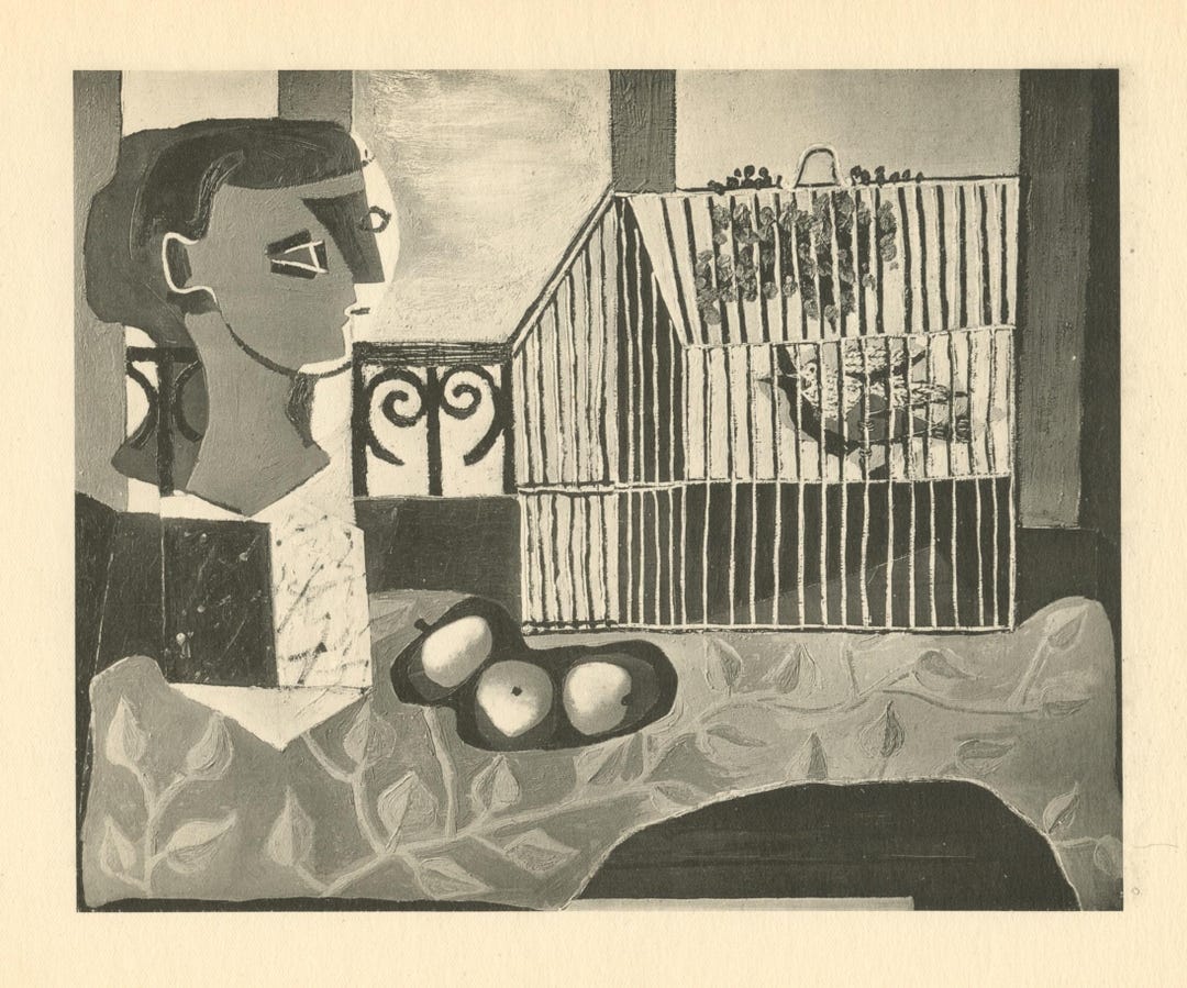 パブロ・ピカソ - 鳥かごのある静物画 - 1926 年に印刷 - Etsy 日本