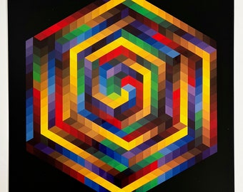 Victor Vasarely lithograph "Hat B"