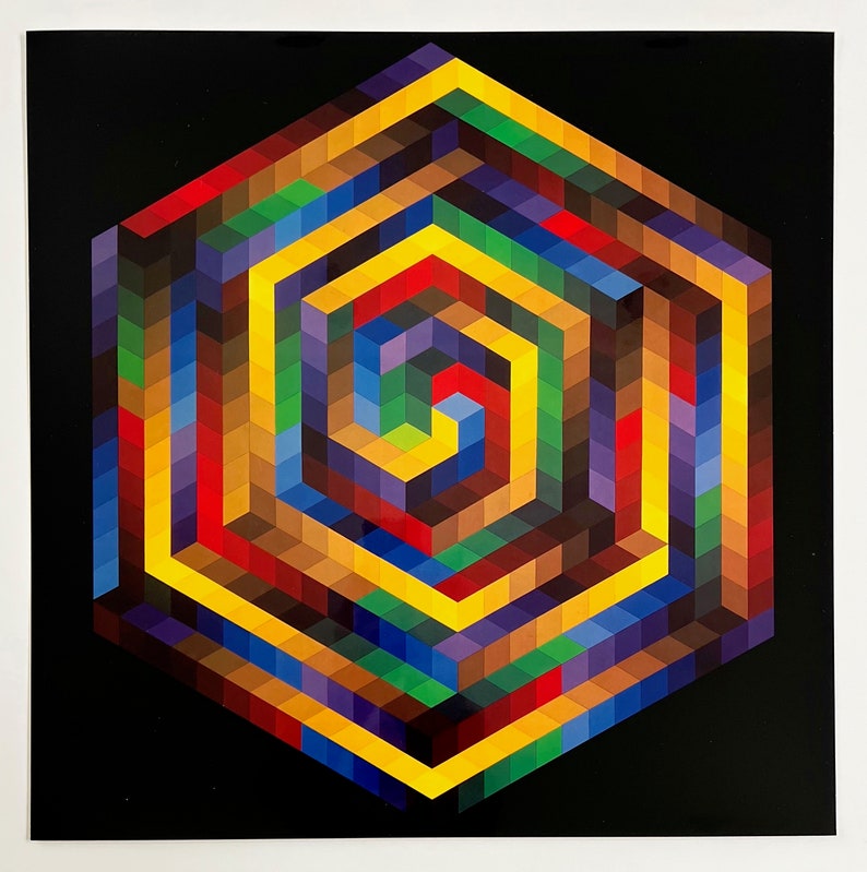 Victor Vasarely litografi "Hatt B" bild 1