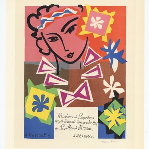 Henri Matisse lithograph poster &quot;Bal de L&#39;Ecole des Arts Decoratifs&quot;