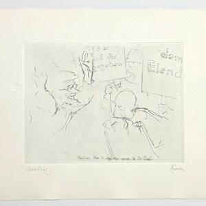 Jack Levine signed original etching - Artist's Proof