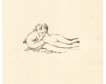 Pierre Bonnard lithograph (Deux femmes nus)