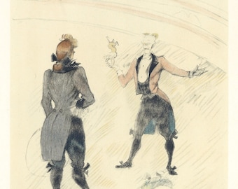 Toulouse-Lautrec litografi | Cirkus "Dresseur de chiens"