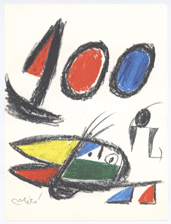 ジョアン・ミロ リトグラフ「ナンバー 100」Bolaffi Arte - Etsy 日本