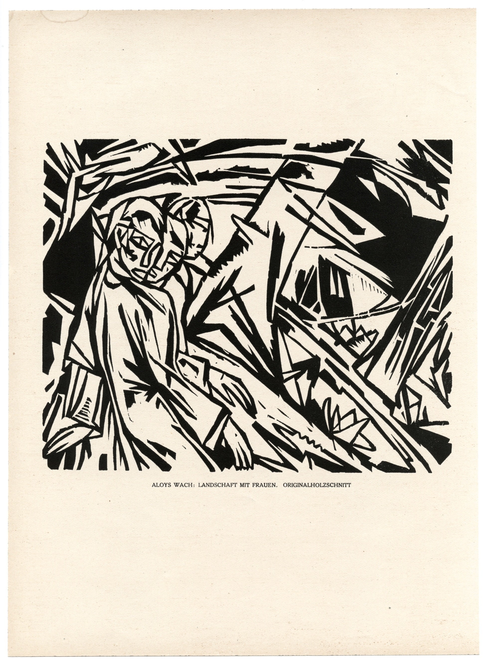 Aloys Ludwig Wach Original Woodcut 