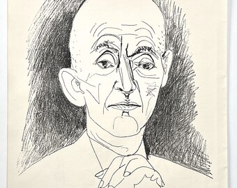 Picasso, Portrait of Daniel-henry Kahnweiler, Cubism, Drawing