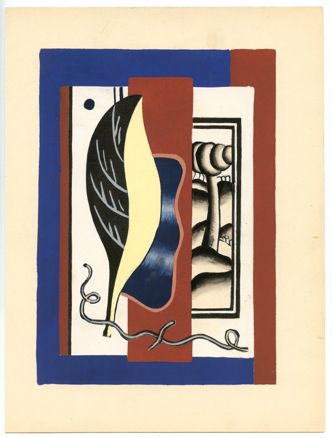FERNAND LEGER、海外版超希少レゾネ、新品額装付 Fernand Leger 1928 Pochoir 