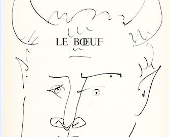 Lithographie de Pablo Picasso "Le boeuf, visage d'homme"