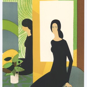 Andre Minaux original lithograph &quot;Jeux de miroir&quot;