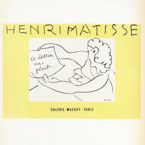 Cartel litográfico de Henri Matisse &quot;Exposition de Dessins&quot;