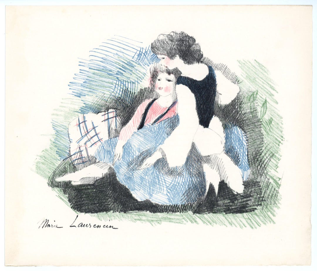 版画 Marie Laurencin lithograph XX/L Marie Laurencin lithograph XX/L Marie Laurencin - Mother and Child