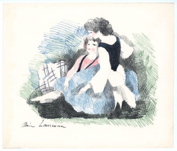 Marie Laurencin Original Lithograph for Alice in Wonderland - Etsy