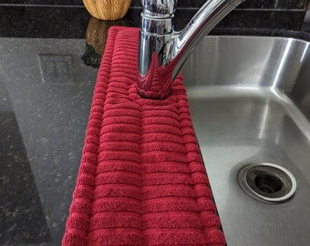 Drip Catcher/Sink Drying/Splash Mat - Red Wine - Long and Square - Home or RV - One opening 2 1/4 in