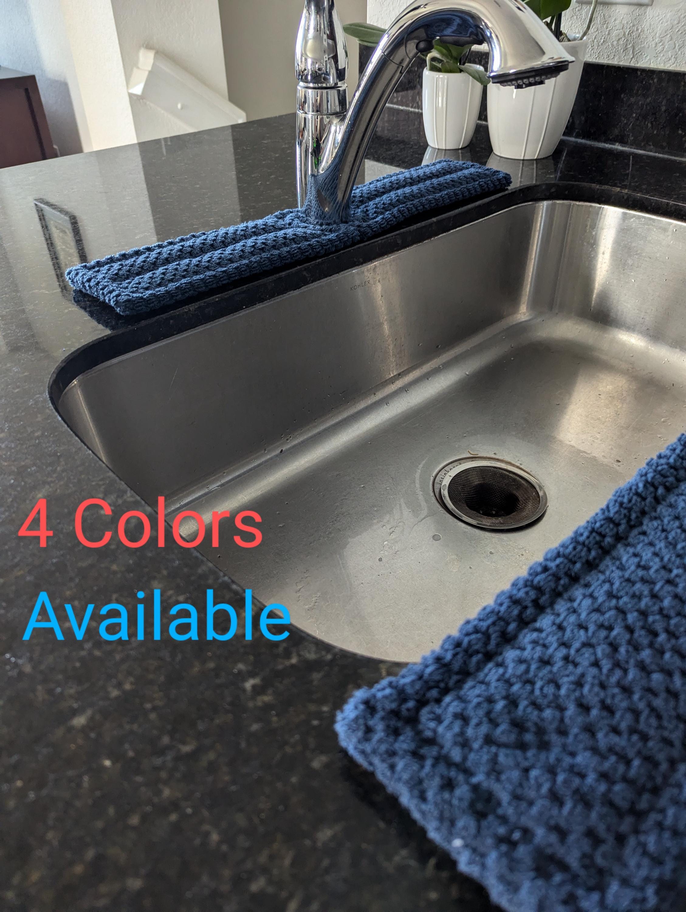 Drip Catcher/Sink Drying/Splash Mat or Companion - Long - 4 Colors - Various Sizes - Home or RV - One opening 2 1/4 in - Can be Customized