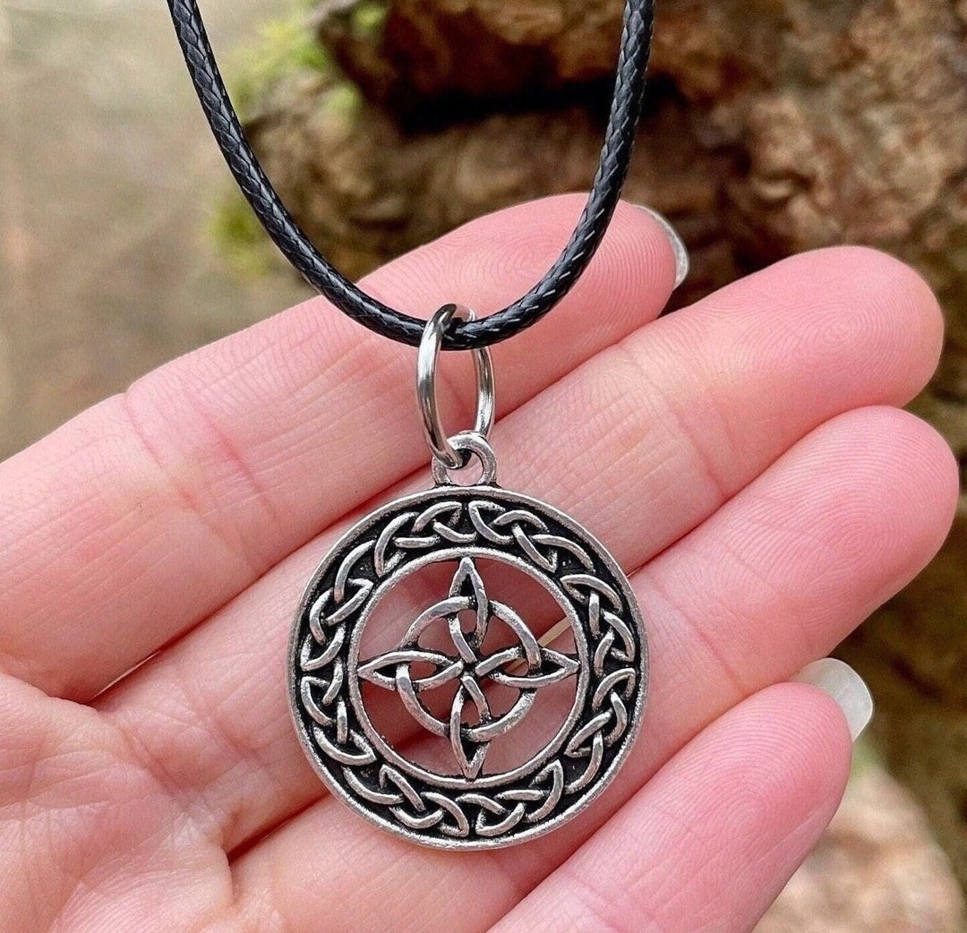 Witches Knot Charm Pendant – Magic Knot Witch Star – Wicca Magick – Silver, Vintage, 34mm