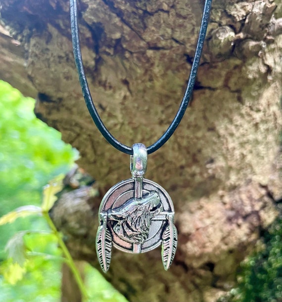 Sterling Silver Wolf Pendant Necklace - Tribal Animal Charm Jewelry Gift - View #7