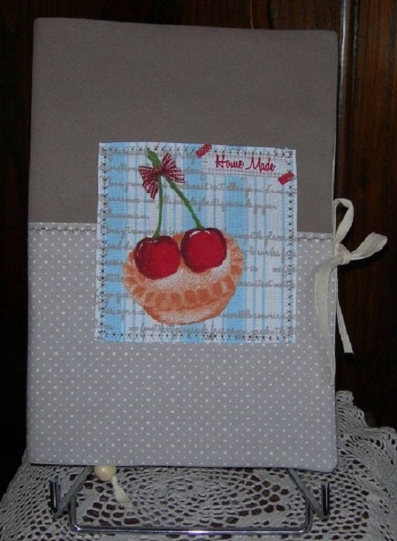 Cahier de Recettes Cuisine en Coton avec Patisserie Appliquée