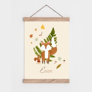 Affiche petit renard personnalisable