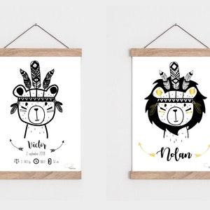 Affiches Boho personnalisables ours, lion, lapin, Koala, éléphant, girafe