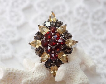 Ring in silver and semi-precious stones BOOM